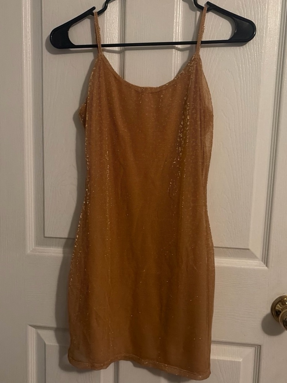 superdown Shimmer Slip Mini Dress in Gold
